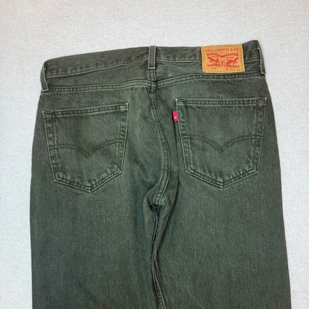 Levi's 502 Taper Fit Jeans Men 33x32 Olive Green Regular Tapered Denim